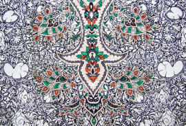 Dashiki stof WHITE | etnische print | 100% katoen | coupon 166 x 108 cm