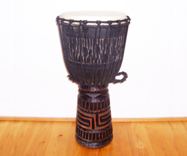 DJEMBE TROMMEL afrikaanse woondeco houtsnijwerk size L #13