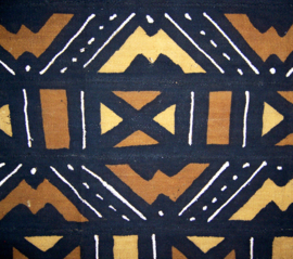 Bogolan mud cloth uit Mali - Afrikaanse modderdoek Bambara - 4 color 110x160 cm (#5)