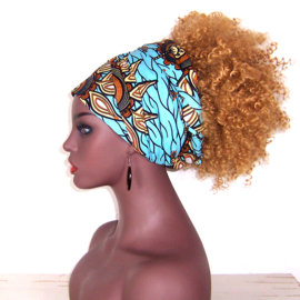 Afrikaanse hoofddoek - headwrap ALUNA | African wax print 100% katoen - 180 x 56 cm