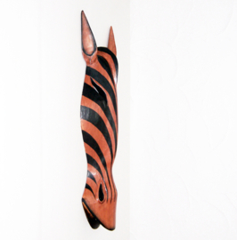 50 cm Houten ZEBRA masker ABEBE - Afrikaans dierenmasker