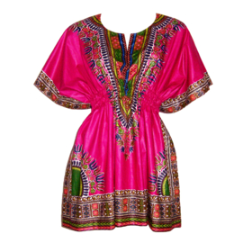 Afrikaanse dashiki jurk PINK | kaftanjurkje | Vlisco ANGELINA