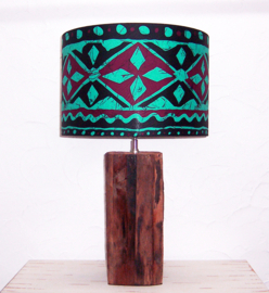 FANGA TURQUOISE afrikaanse lampenkap | Super-Wax | Ø 40 cm