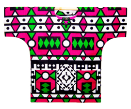 Afrikaans dashiki shirt | unisex | SAMACACA ANGOLA pink-groen