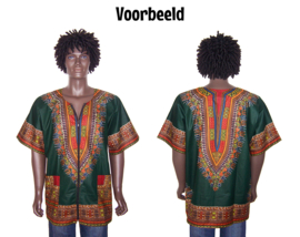 Dashiki vest/shirt met rits DARK RED Vlisco ANGELINA | unisex