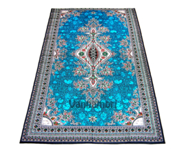 Dashiki stof AQUA | etnische print | 100% katoen | coupon 166 x 108 cm