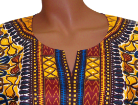 Afrikaans dashiki shirt  YELLOW GOLD | Vlisco ANGELINA | unisex