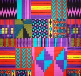 214 Afrikaanse stof | Kente Ghana - African Ankara Wax Print | 100% cotton | prijs / yard