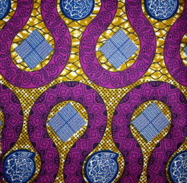 197 Afrikaanse stof | African Wax Print - 100% cotton | prijs / yard