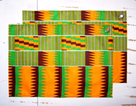 Afrikaanse PLACEMATS Kente | set van 2 | african wax print  | 32,5 x 45 cm | 100% katoen Ankara stof