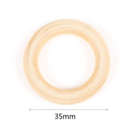 Blank houten ringen 35 mm | voor sieraden en macramé | 5 stuks