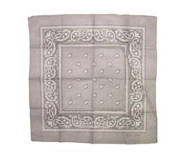 PAISLEY BANDANA grijs 55x55 cm hoofddoek / zakdoek vintage style