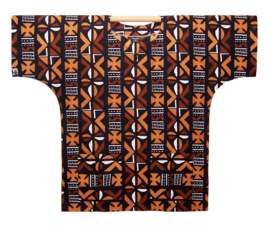 Afrikaans dashiki shirt MUD CLOTH print MALI brown | unisex