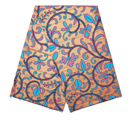 291 Afrikaanse stof | African Wax Print gouden opdruk - soft cotton