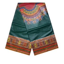 Dashiki stof DARK GREEN | ANGELINA Java Prints van VLISCO | 6 yards = 3 dashiki patronen