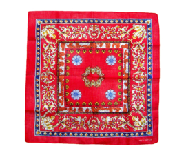 BANDANA rood-blauw 53x53 cm hoofddoek / zakdoek hippie style