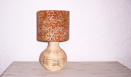 Tafellamp BATIK RICE | rotan boho sfeerlampje / slaapkamer lampje | 32 cm