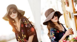 STRANDHOED COFFEE | strooien hoed voor vakantie | opvouwbaar