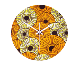 PARASOLS afrikaanse wandklok | klok  met African Print | Ø 34 cm