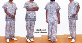 African dashiki shirt WHITE | etnische print | unisex