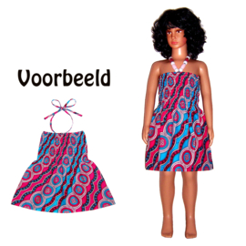 African princess dress DEZIRE | afrikaanse Wax Block print | halterjurkje maat M = 4-5 jaar