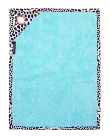 GASTENDOEKJES set AQUA BLUE met afrikaanse print | kadoset met zeepje en wandhaak