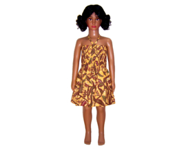 African princess dress MAJANI | Vlisco Wax Block print | halterjurkje kleuter maat M = 4-5 jr