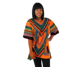 Afrikaans dashiki shirt HEART ORANJE | african print | unisex