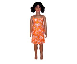 BATIK setje Orange | rokje + topje met bloemenprint | maat 6 = voor meisjes van 6-7 jaar