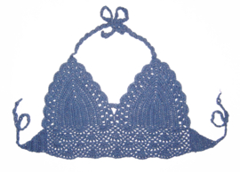 Gehaakt topje DENIM van katoen | Ibiza gypsy style | maat 36/38