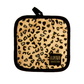 Ovenwant & pannenlap set LEOPARD met afrikaanse print  | in cadeautasje