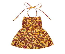 African princess dress MAJANI | Vlisco Wax Block print | halterjurkje maat M = 4-5 jaar