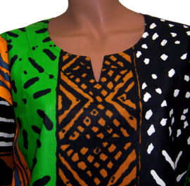 Afrikaans dashiki shirt MUD CLOTH print MALI orange | unisex