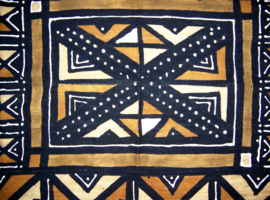 Bogolan mud cloth uit Mali - Afrikaanse modderdoek Bambara - 4 color 110x160 cm (#4)