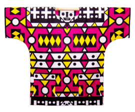 Afrikaans dashiki shirt | unisex | SAMACACA ANGOLA pink-geel