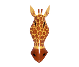 GIRAFFE 50 cm houten afrikaans dierenmasker (#6)
