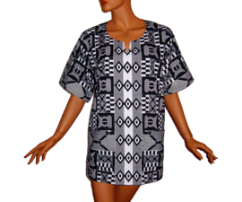 Afrikaans dashiki shirt KENTE ZWART-WIT | african print | unisex