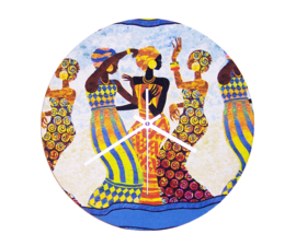 CELEBRATION afrikaanse klok met African Art Print | Ø 34 cm