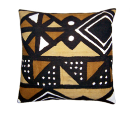 BAMBARA sierkussen van Bogolan mud cloth uit Mali | 50 x 50 cm