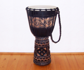 DJEMBE TROMMEL afrikaanse woondeco houtsnijwerk size L #3