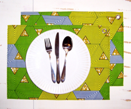 Afrikaanse PLACEMATS Amara | set van 2 | african wax print stof | 32,5 x 45 cm | 100% katoen