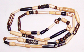 MUDCLOTH ketting | African mudcloth batik bone beads #5