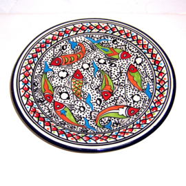 Theetijd Set van Dishes & Deco | 4 Mokken + Serveerbord Riahi Ø 27,5 cm | handbeschilderd aardewerk