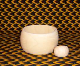 HOUTEN armband + ring set ANGELE | African Chic | cherry wood | bangle maat M = 20 cm