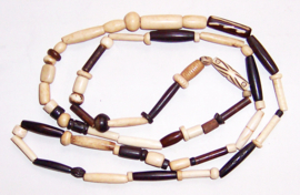 MUDCLOTH ketting | African mudcloth batik bone beads #4