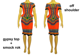 African Gypsy smock rok TURQUOISE | kan ook als topje