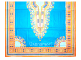 Dashiki stof TURQUOISE | ANGELINA Java Prints van VLISCO 100% katoen coupon 180 x 120 cm