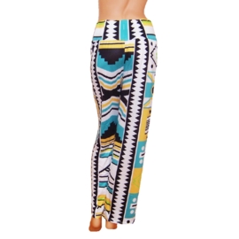 Palazzo pants WIT-MULTICOLOR | hippie bohemian style maat 40