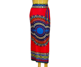 African Gypsy wikkelrok ROOD | lange rok | maat M-XXXL