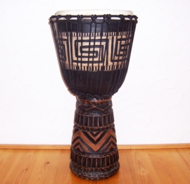 DJEMBE TROMMEL afrikaanse woondeco houtsnijwerk size L #8